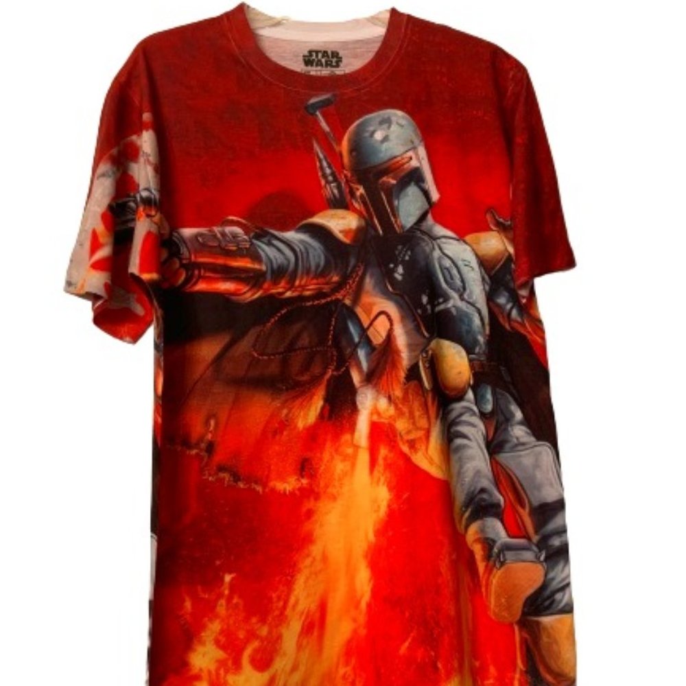 Star Wars Boba Fett Warrior Hunter Graphic Short Sleeve Men's T-Shirt Size MD